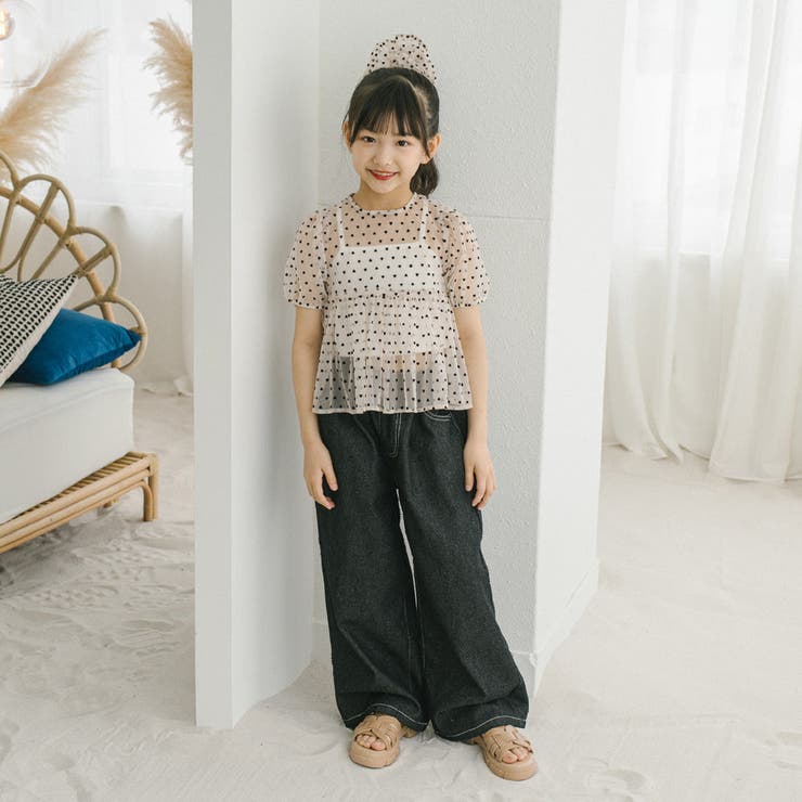 【シュシュ付き】ハートドットシアーパフスリーブペプラムトップス | URBAN CHERRY | 詳細画像25 