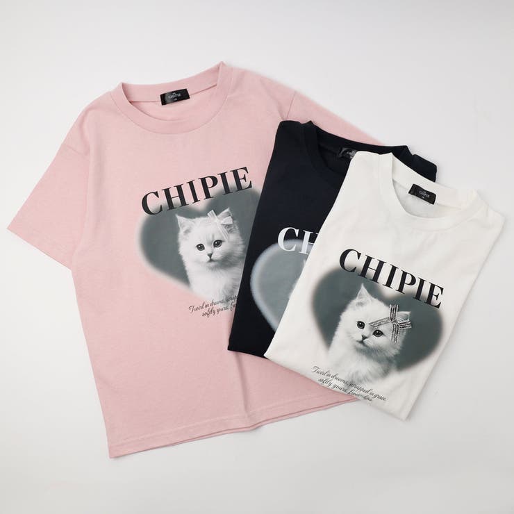 【CHIPIE/シピ】"ときめろT"(綿100%)キャットプリントTシャツ | URBAN CHERRY | 詳細画像2 
