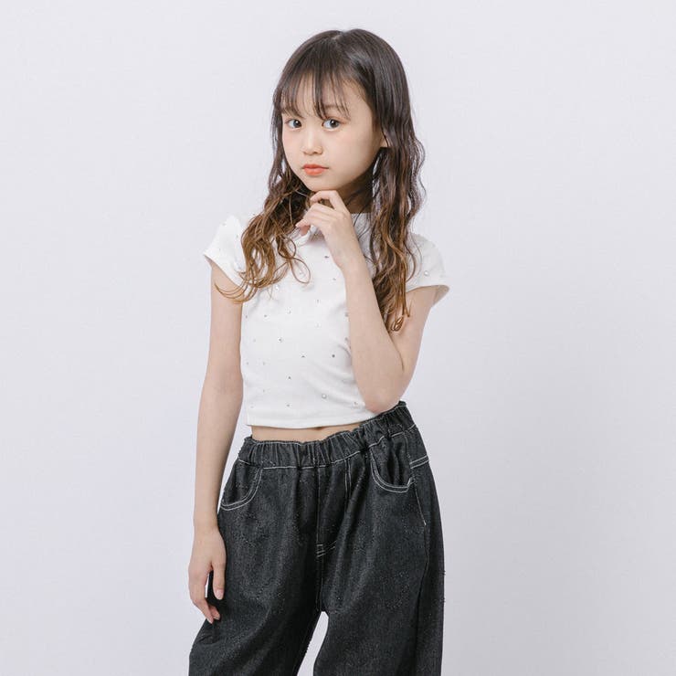 ラインストーンデザインリブミニTシャツ | URBAN CHERRY | 詳細画像14 