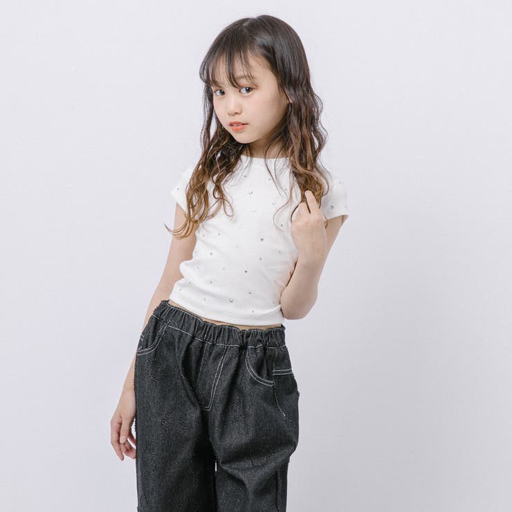 ラインストーンデザインリブミニTシャツ | URBAN CHERRY | 詳細画像3 