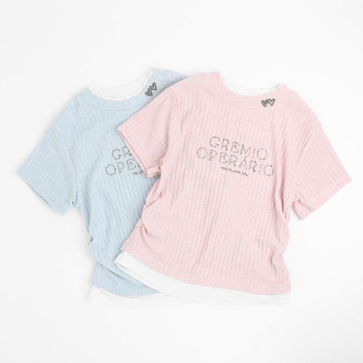 レイヤードラインストーンロゴデザインリブトップス | URBAN CHERRY | 詳細画像2 