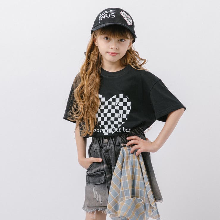 ブロックチェックハートプリントオーバーサイズTシャツ | URBAN CHERRY | 詳細画像12 