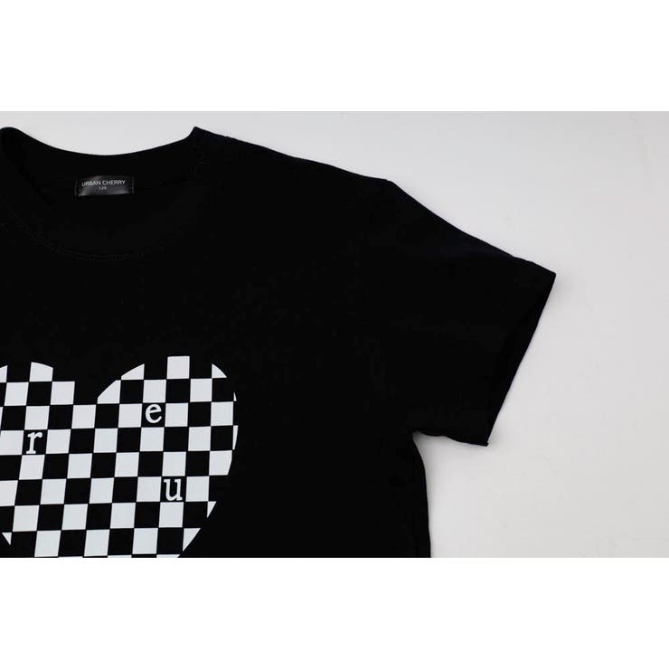 ブロックチェックハートプリントオーバーサイズTシャツ | URBAN CHERRY | 詳細画像18 