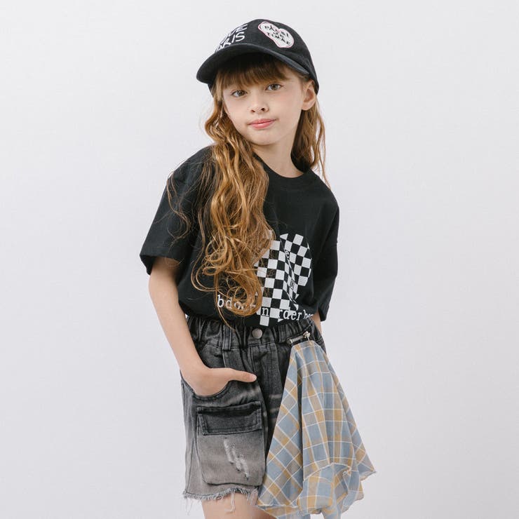 ブロックチェックハートプリントオーバーサイズTシャツ | URBAN CHERRY | 詳細画像3 