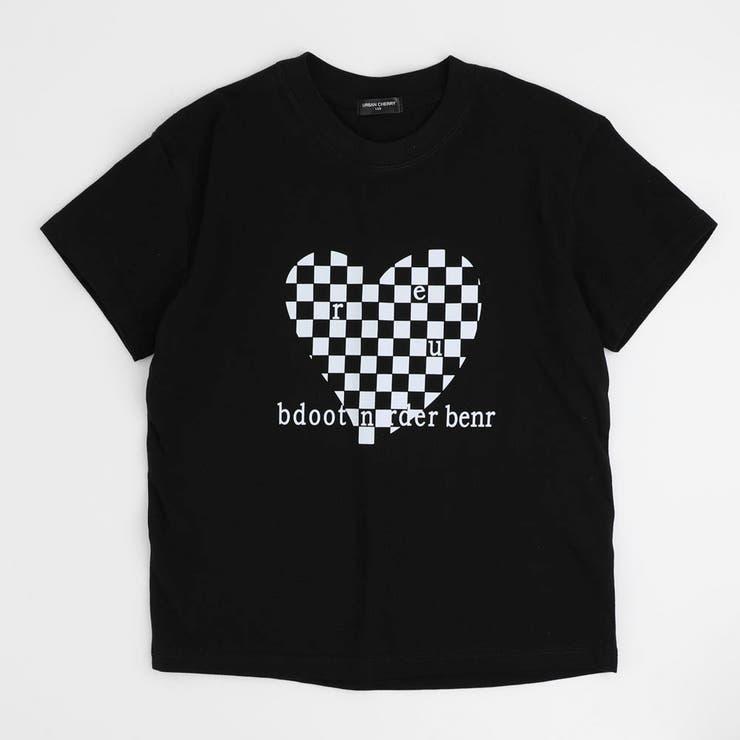 ブロックチェックハートプリントオーバーサイズTシャツ | URBAN CHERRY | 詳細画像5 