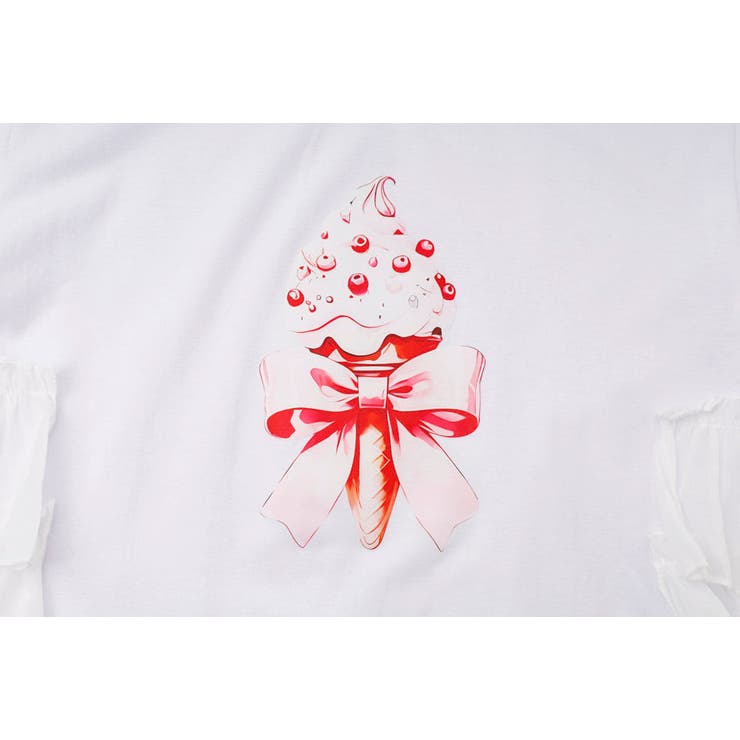 アイスロゴプリントバックフリルデザインTシャツ | URBAN CHERRY | 詳細画像12 