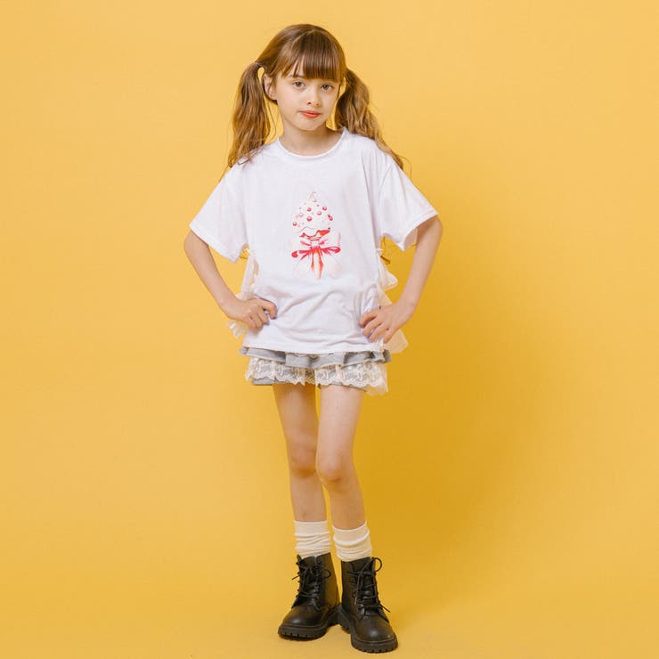 アイスロゴプリントバックフリルデザインTシャツ | URBAN CHERRY | 詳細画像17 