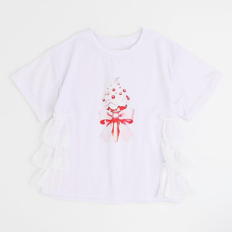 アイスロゴプリントバックフリルデザインTシャツ | URBAN CHERRY | 詳細画像2 