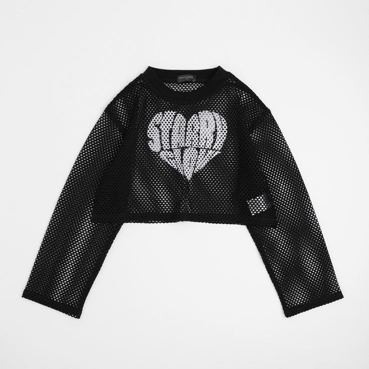 【2点セット】 レイヤードで盛れる ロゴプリントメッシュクロップドトップス＋キャ… | URBAN CHERRY | 詳細画像14 