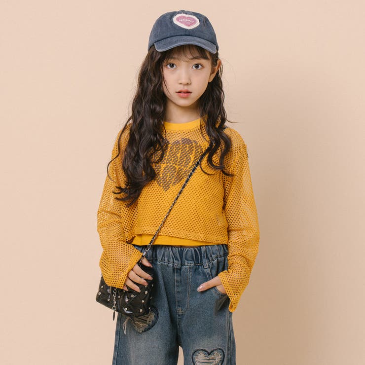 【2点セット】 レイヤードで盛れる ロゴプリントメッシュクロップドトップス＋キャ… | URBAN CHERRY | 詳細画像21 