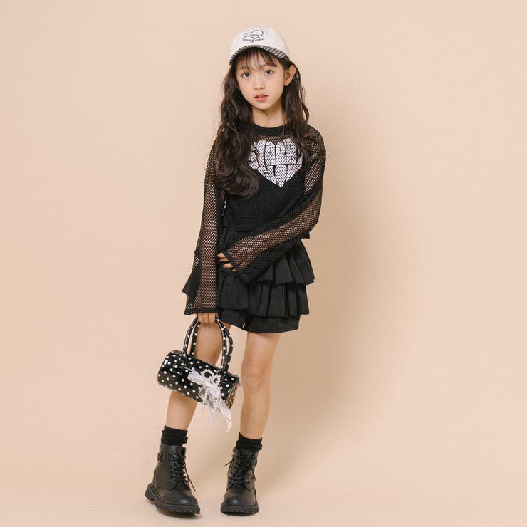 【2点セット】 レイヤードで盛れる ロゴプリントメッシュクロップドトップス＋キャ… | URBAN CHERRY | 詳細画像33 