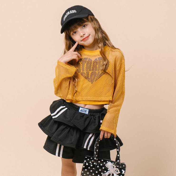 【2点セット】 レイヤードで盛れる ロゴプリントメッシュクロップドトップス＋キャ… | URBAN CHERRY | 詳細画像4 