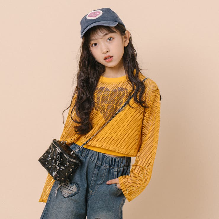 【2点セット】 レイヤードで盛れる ロゴプリントメッシュクロップドトップス＋キャ… | URBAN CHERRY | 詳細画像5 