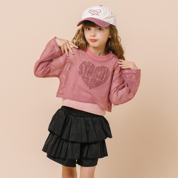 【2点セット】 レイヤードで盛れる ロゴプリントメッシュクロップドトップス＋キャ… | URBAN CHERRY | 詳細画像6 