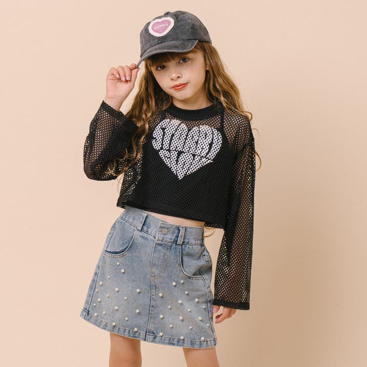 【2点セット】 レイヤードで盛れる ロゴプリントメッシュクロップドトップス＋キャ… | URBAN CHERRY | 詳細画像8 