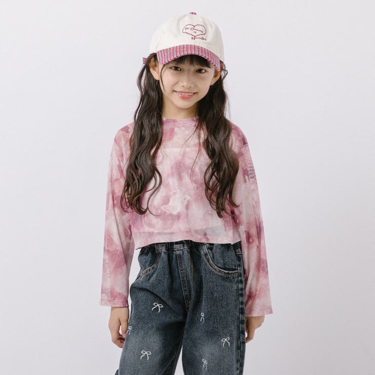 【伸縮性＆サラっと素材】クロップドラインストーンニュアンスシアートップス | URBAN CHERRY | 詳細画像49 