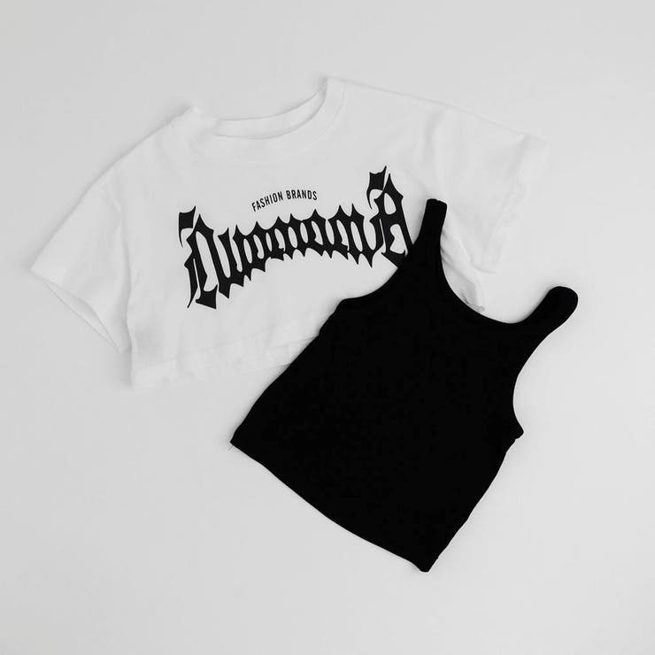 【2点セット】キャミ＋フロントロゴクロップドTシャツ | URBAN CHERRY | 詳細画像2 