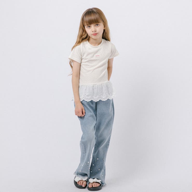 カットワークレースフリルドッキングTシャツ | URBAN CHERRY | 詳細画像14 