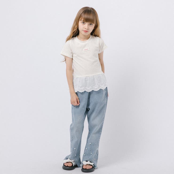 カットワークレースフリルドッキングTシャツ | URBAN CHERRY | 詳細画像15 