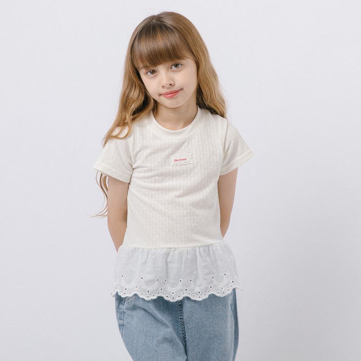 カットワークレースフリルドッキングTシャツ | URBAN CHERRY | 詳細画像4 