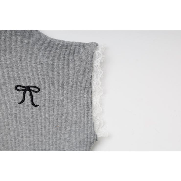 ワンポイントリボンデザインレースフレンチスリーブトップス | URBAN CHERRY | 詳細画像21 
