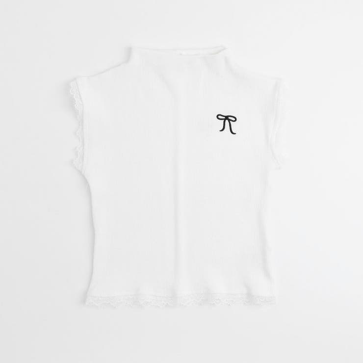 ワンポイントリボンデザインレースフレンチスリーブトップス | URBAN CHERRY | 詳細画像5 