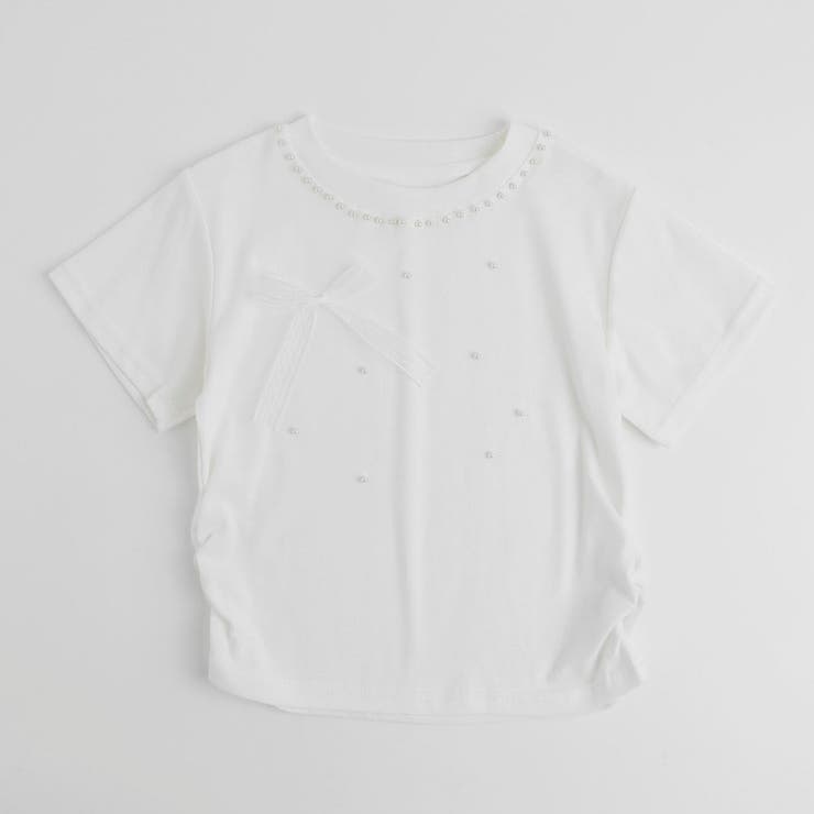 サイドギャザークロップドパールTシャツ | URBAN CHERRY | 詳細画像4 