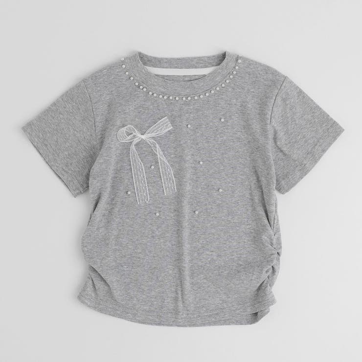 サイドギャザークロップドパールTシャツ | URBAN CHERRY | 詳細画像5 