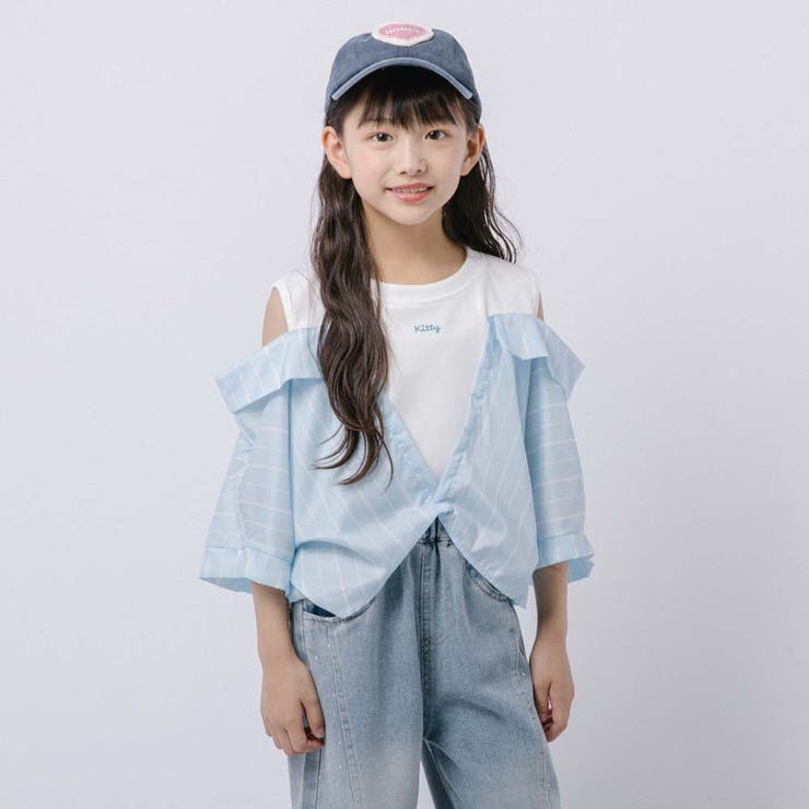 ストライプシャツドッキングオープンショルダートップス | URBAN CHERRY | 詳細画像10 