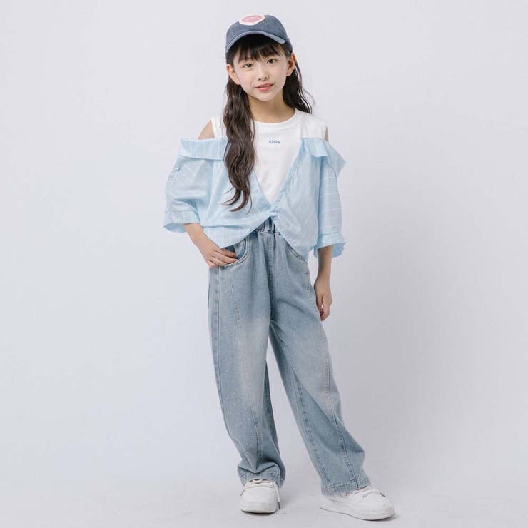 ストライプシャツドッキングオープンショルダートップス | URBAN CHERRY | 詳細画像12 