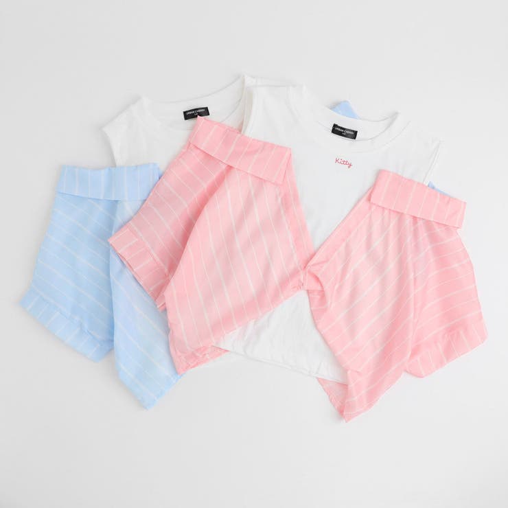 ストライプシャツドッキングオープンショルダートップス | URBAN CHERRY | 詳細画像2 
