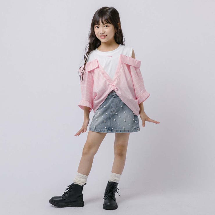 ストライプシャツドッキングオープンショルダートップス | URBAN CHERRY | 詳細画像26 