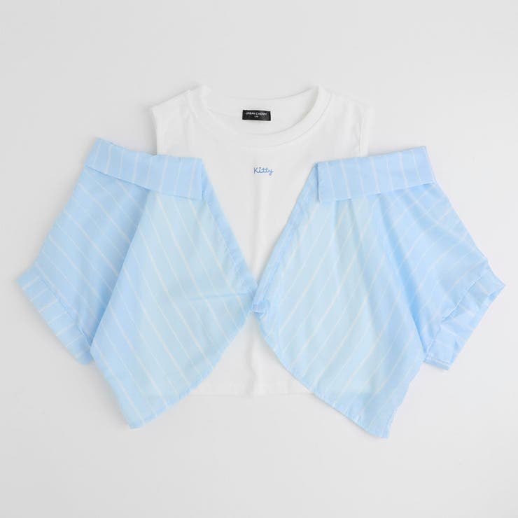 ストライプシャツドッキングオープンショルダートップス | URBAN CHERRY | 詳細画像5 