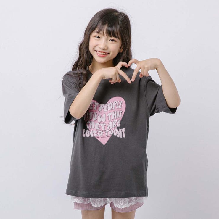 ハートテキストロゴプリントTシャツ | URBAN CHERRY | 詳細画像1 