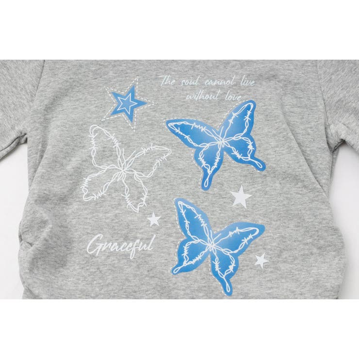 レースフリルバタフライロゴプリントギャザーTシャツ | URBAN CHERRY | 詳細画像23 