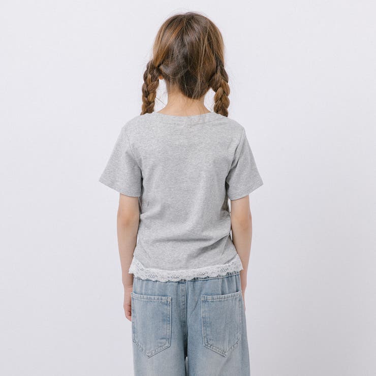 レースフリルバタフライロゴプリントギャザーTシャツ | URBAN CHERRY | 詳細画像8 