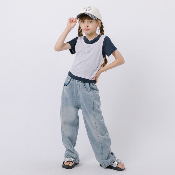 レイヤードライクフロントタグデザインドッキングトップス | URBAN CHERRY | 詳細画像15 