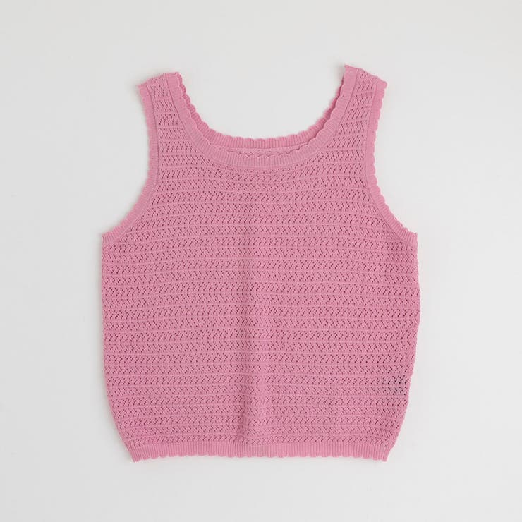 ネックスカラップデザインサマーニットノースリーブトップス | URBAN CHERRY | 詳細画像5 