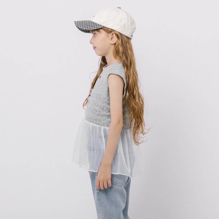 フロントワンポイントプリントチュールフリルドッキングトップス | URBAN CHERRY | 詳細画像5 