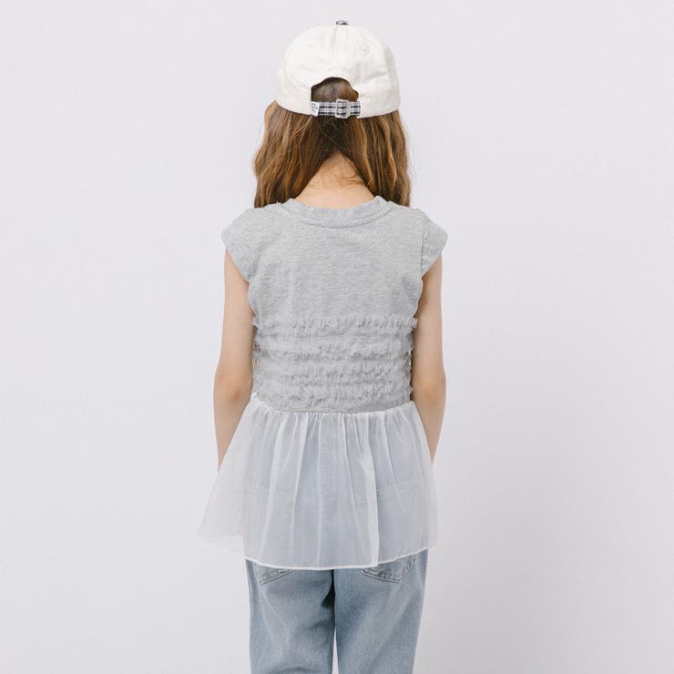 フロントワンポイントプリントチュールフリルドッキングトップス | URBAN CHERRY | 詳細画像6 