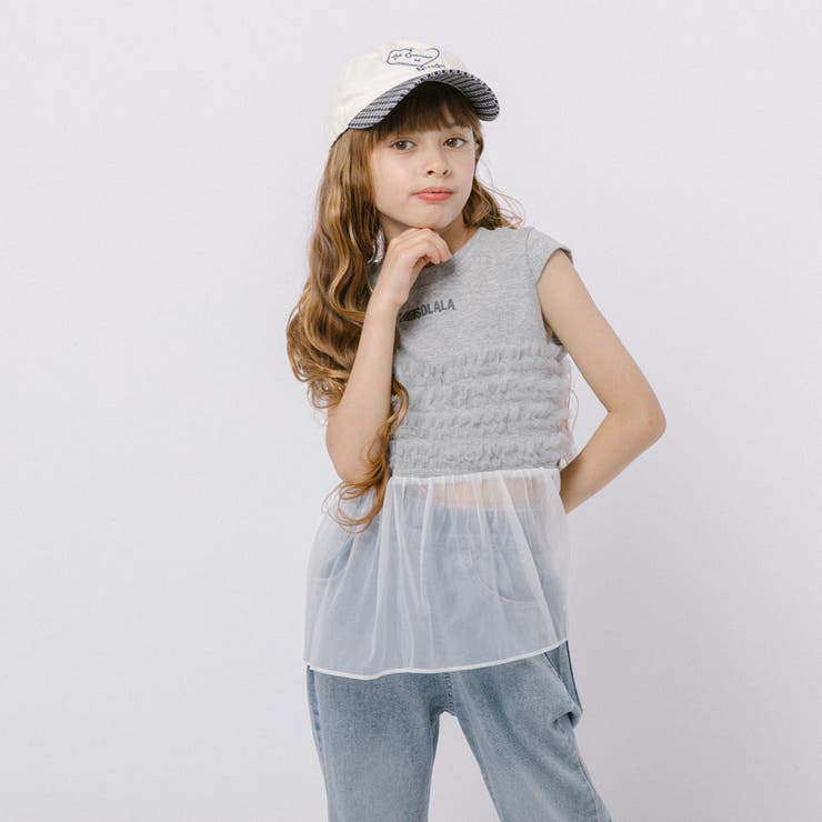 フロントワンポイントプリントチュールフリルドッキングトップス | URBAN CHERRY | 詳細画像9 