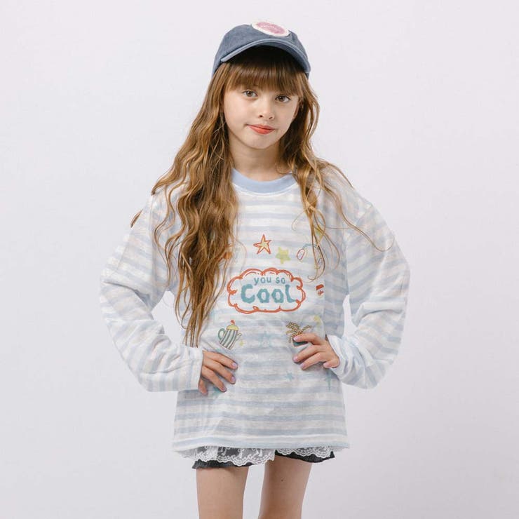 ポッププリントデザインボーダーシアーオーバーサイズトップス | URBAN CHERRY | 詳細画像32 