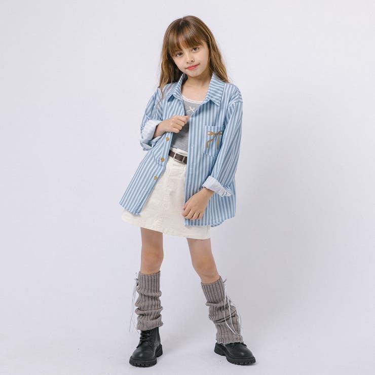 バックリボンプリントストライプオーバーサイズシャツ | URBAN CHERRY | 詳細画像10 