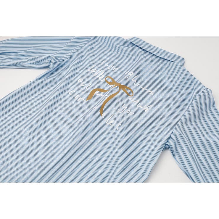 バックリボンプリントストライプオーバーサイズシャツ | URBAN CHERRY | 詳細画像22 