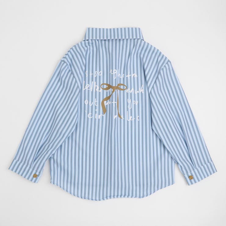 バックリボンプリントストライプオーバーサイズシャツ | URBAN CHERRY | 詳細画像4 