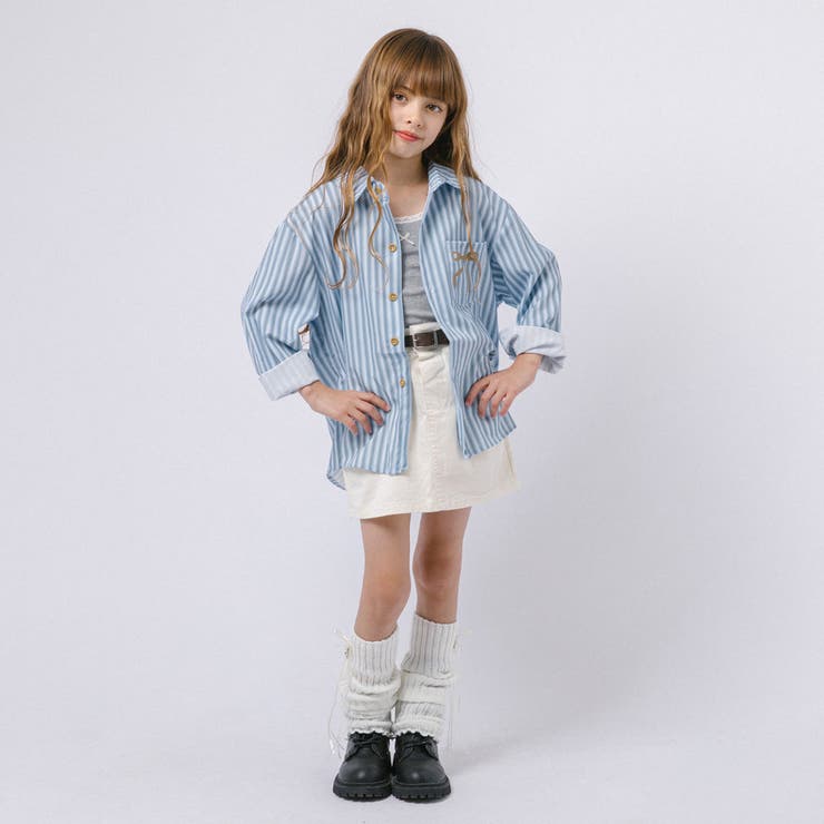 バックリボンプリントストライプオーバーサイズシャツ | URBAN CHERRY | 詳細画像9 