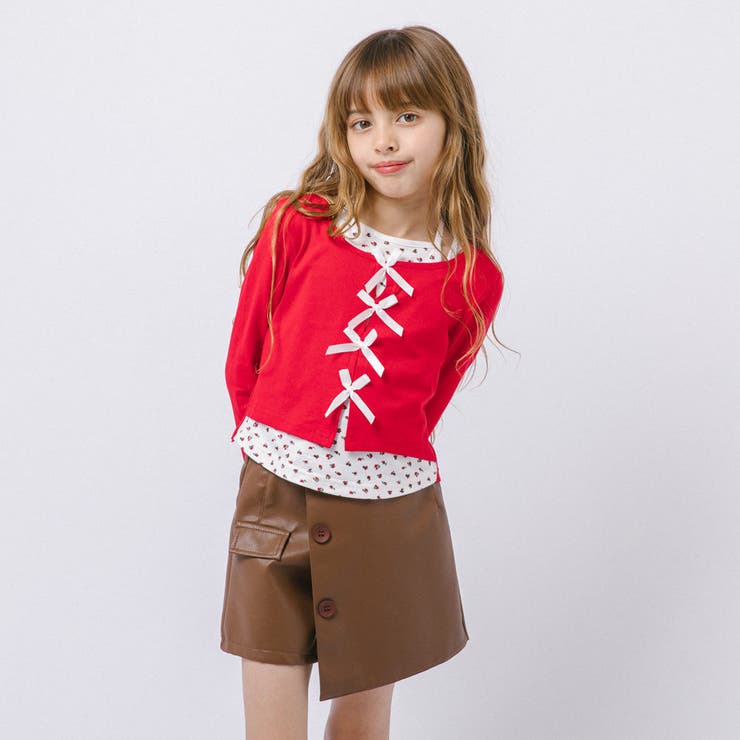 ミニフラワープリントキャミドッキングフロントリボントップス | URBAN CHERRY | 詳細画像18 