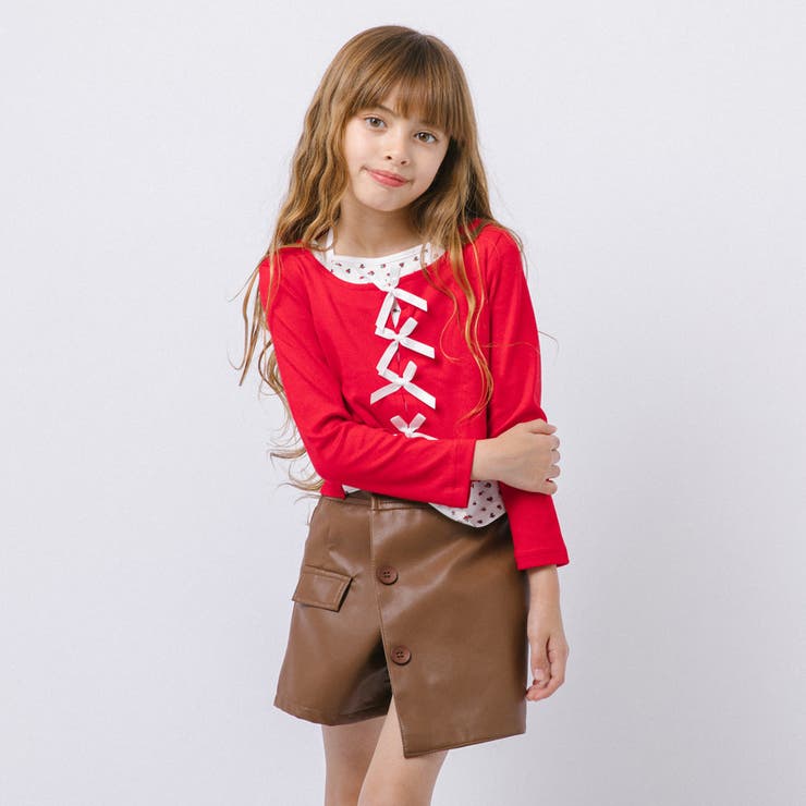 ミニフラワープリントキャミドッキングフロントリボントップス | URBAN CHERRY | 詳細画像3 