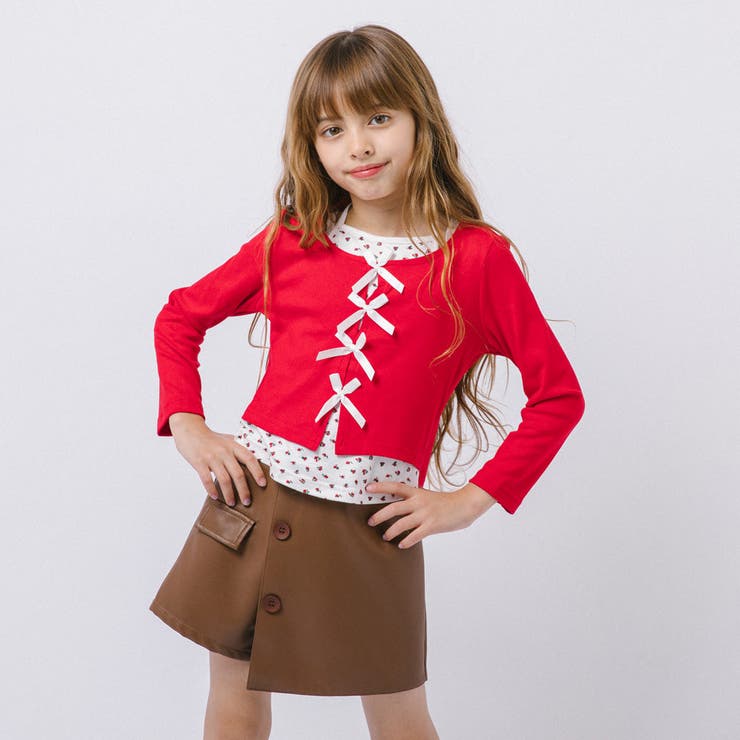 ミニフラワープリントキャミドッキングフロントリボントップス | URBAN CHERRY | 詳細画像41 
