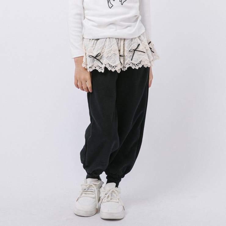 【2点セット】リボンプリントトップス＋フリルスカートドッキングパンツ | URBAN CHERRY | 詳細画像11 